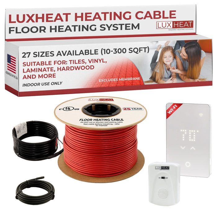 LuxHeat Radiant Floor Heating Cable with WiFi LED Thermostat