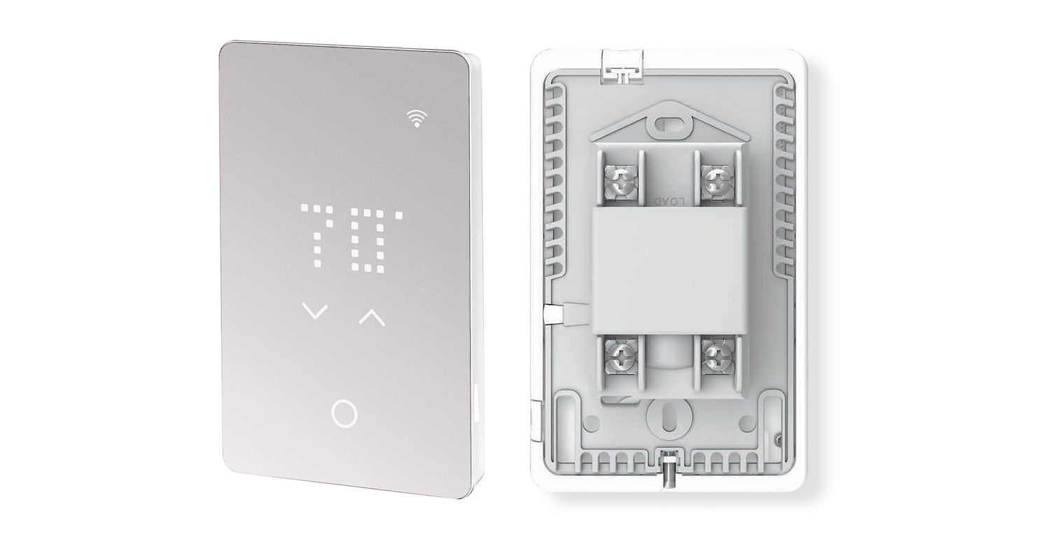 UWG5 smart thermostat front and back view