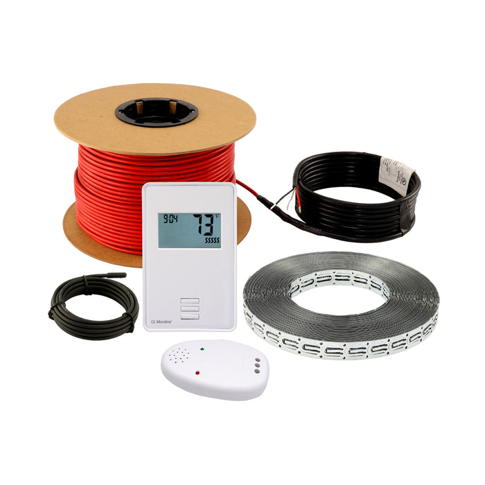 LuxHeat Radiant Floor Heating Cable System with Fixing Strips & Non Programmable Thermostat