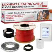 LuxHeat Radiant Floor Heating Cable System with Fixing Strips & Touch Programmable Thermostat