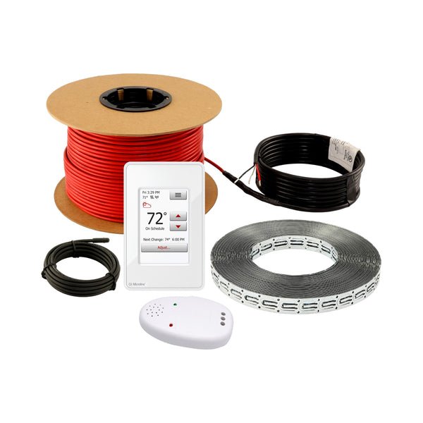 Cable Kit with Fixing Strips + WiFi Touch Programmable  Thermostat