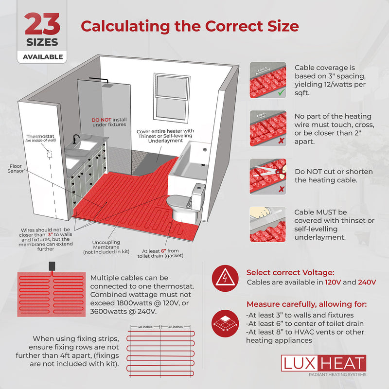 luxheat cable system selection guide 06