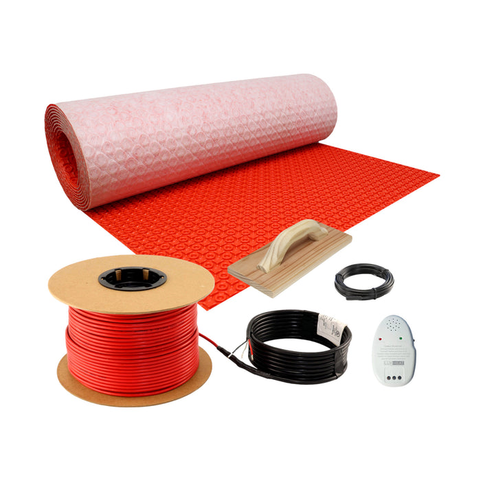 LuxHeat Radiant Floor Heating Cable System with Uncoupling Membrane & Floor Sensor