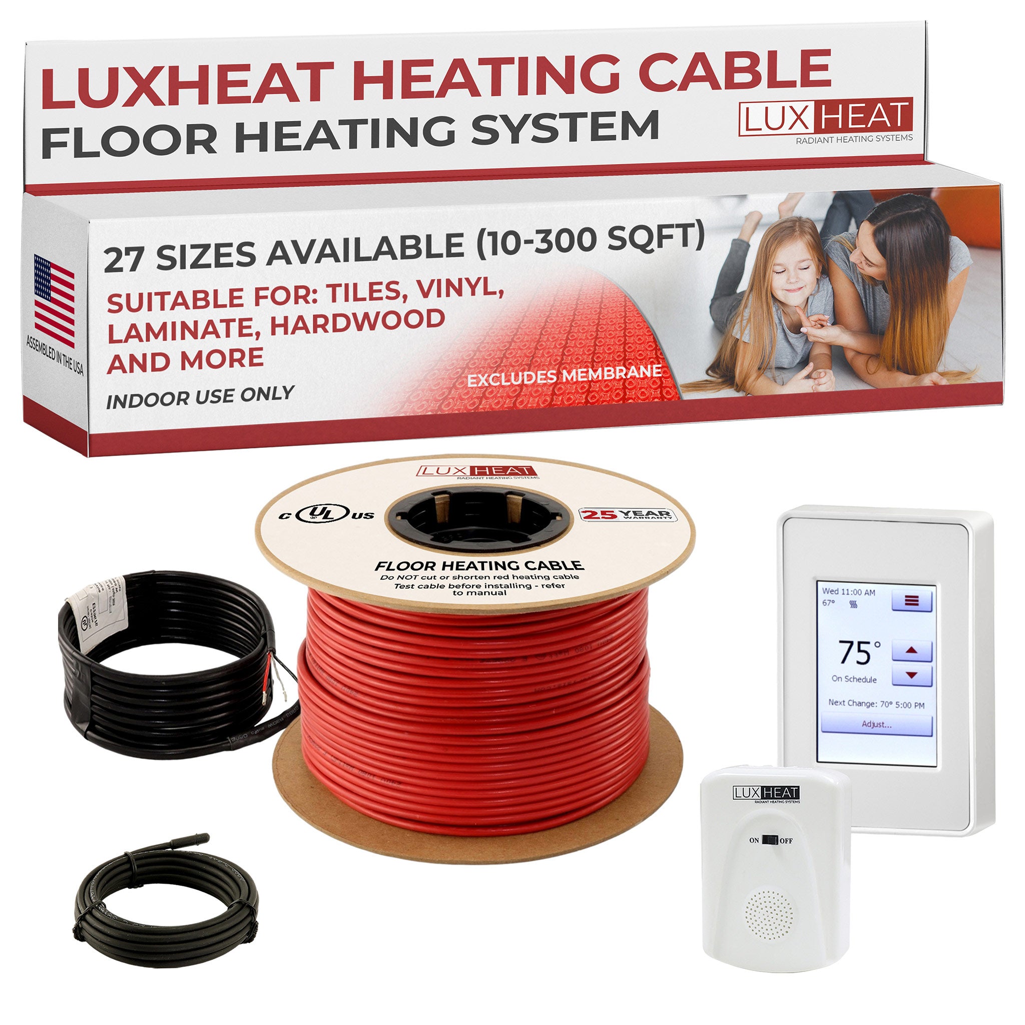LuxHeat Radiant Floor Heating Cable with Touch Programmable