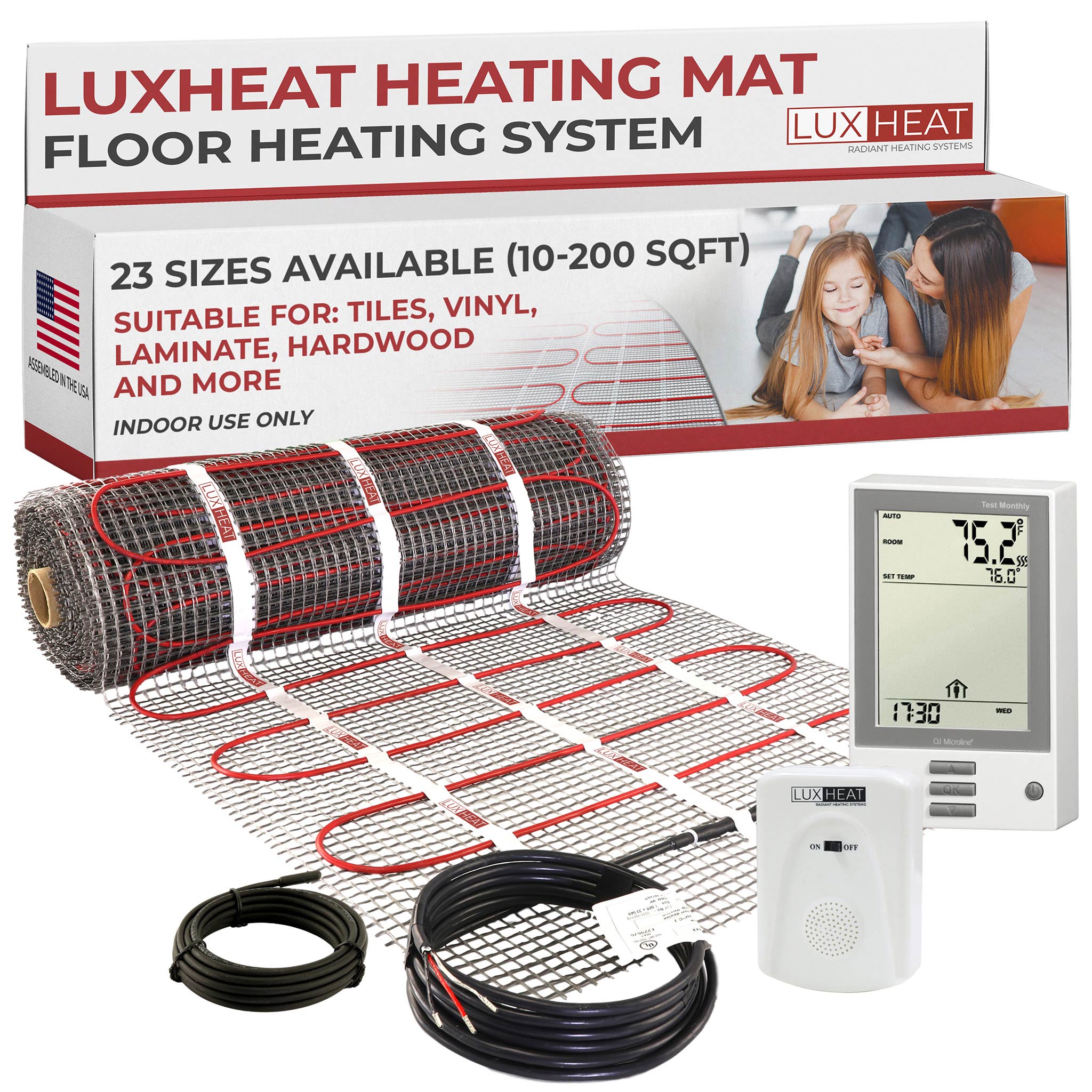 LuxHeat Radiant Floor Heating Mat System with Programmable