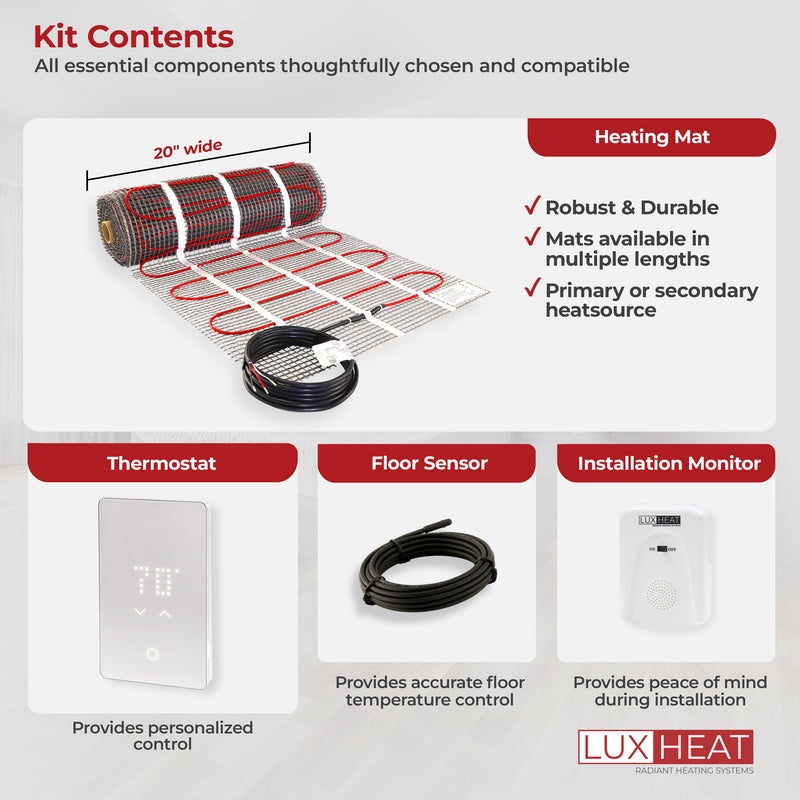 luxheat mat nonprogrammable kit contents 08