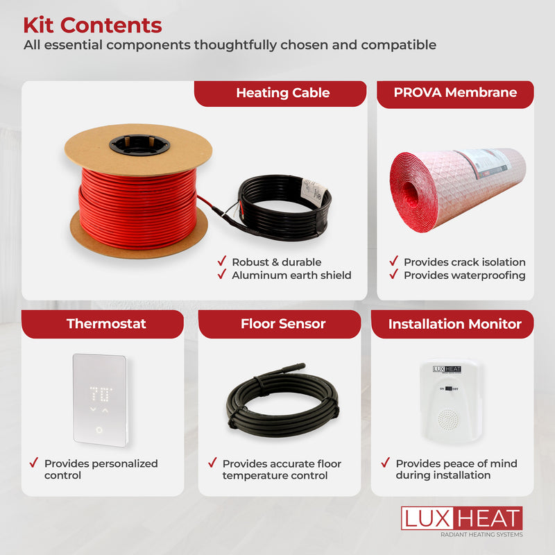 luxheat membrane nonprogrammable kit contents