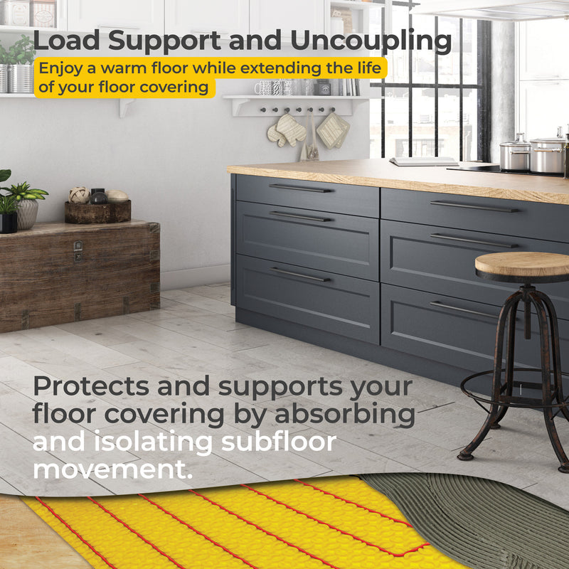 ouellet uncoupling membrane installed in kitchen
