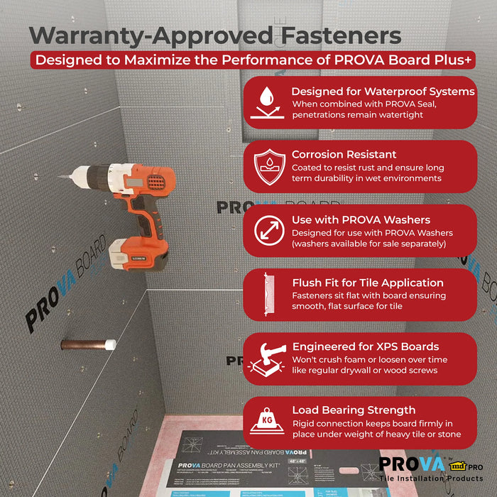 PROVA Fasteners Backer Board Screws 1-5/8"