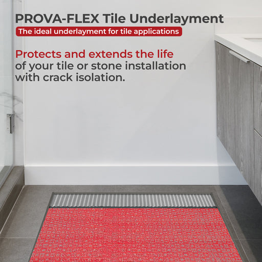 prova flex tile underlayment in bathroom