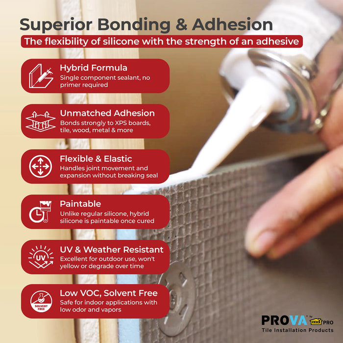 PROVA Seal Hybrid Silicone Waterproof Sealant & Adhesive