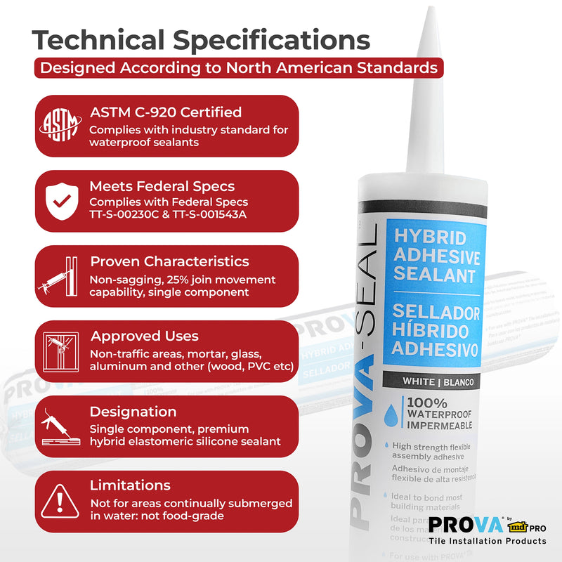 PROVA Seal Hybrid Silicone Waterproof Sealant & Adhesive