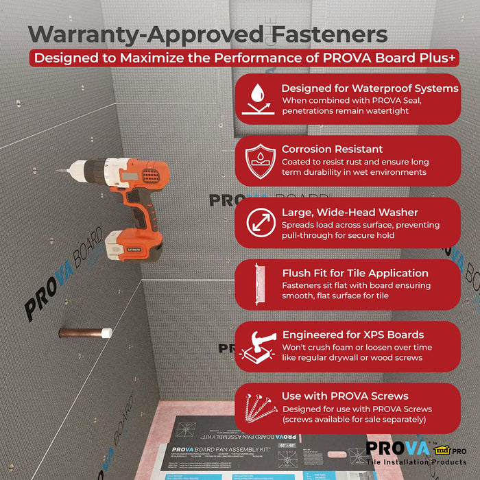 PROVA Wide-Head Tile Backer Board Washers